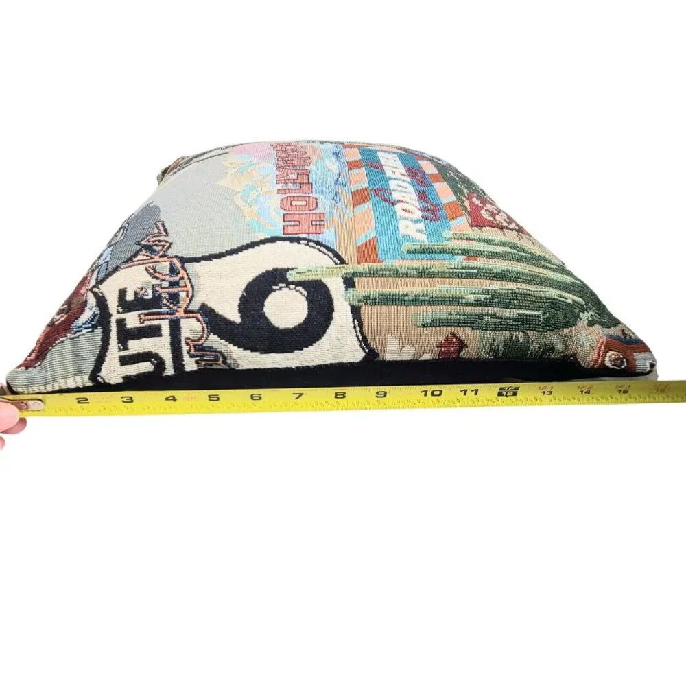 ROUTE 66 Hollywood Car Throw Pillow 16 x 16 x 8 Living Room Bedroom Vintage
